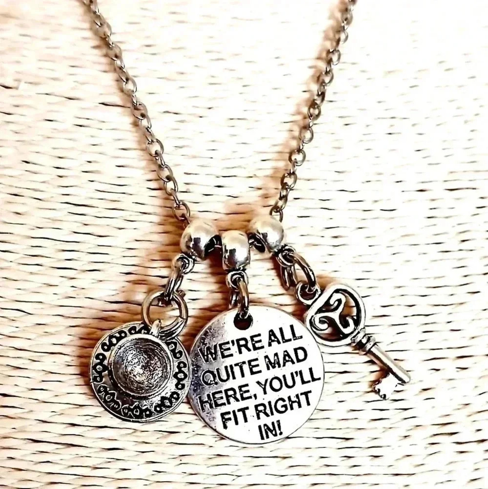 Alice in wonderland charm Necklace